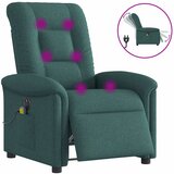 vidaXL Električni masažni naslanjač temno zeleno blago | Shoptok.si