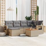 7-dijelni set vrtnih sofa s jastucima bež od poliratana | shoptok.hr