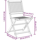 Sklopive vrtne stolice 2 kom 44 x 50 x 88 cm od drva bagrema | shoptok.hr