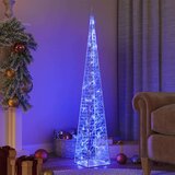 vidaXL Akrilni ukrasni stožac s LED svjetlima plavi 120 cm cijene