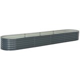vidaXL Visoka greda 400x80x44 cm pocinkano jeklo siva Cene