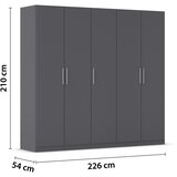 home24 OMARA S KLASIČNIMI VRATI, siva | Shoptok.si
