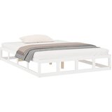  Okvir za krevet bijeli 120 x 200 cm od masivnog drva | shoptok.hr