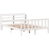 vidaXL Okvir kreveta bez madraca bijeli 135 x 190 cm masivna borovina Cijene