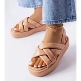  Light brown platform sandals Horseshoe Cijene