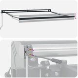 Tenda na uvlačenje žuto-bijela 3,5 x 2,5 m tkanina i aluminij | shoptok.hr