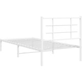  Metalni okvir za krevet s uzglavljem bijeli 90x200 cm | shoptok.hr