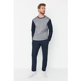 Trendyol Navy Blue Men's Regular Fit Knitted Pajamas Set | Shoptok.si