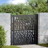  Vrtna vrata crna 100x100 cm dizajn s čeličnim tragovima | shoptok.hr