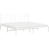  Metalni okvir za krevet s uzglavljem bijeli 193x203 cm | shoptok.hr