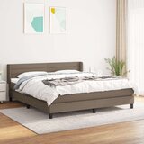  Box spring postelja z vzmetnico taupe 180x200 cm blago, (20894078) Cene