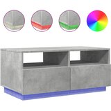 vidaXL Stolić za kavu s LED svjetlima siva boja betona 90x49x40 cm | shoptok.hr
