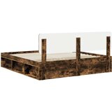  Okvir za krevet s uzglavljem Dimljeni hrast 200 x 200 cm | shoptok.hr