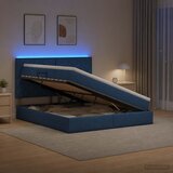  LED krevet za pohranu s madracem Plava 160 x 200 cm Tkanina | shoptok.hr