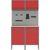  Set radnih ormarića s ladicama s policom 6 pcs Crvena | Eponuda.com