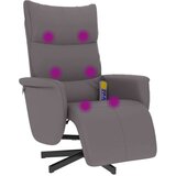  Masažni naslonjač od umjetne kože s osloncem za noge sivi | shoptok.hr