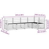  Set vanjskih sofa 5 pcs Bijela 249 x 130,5 x 73 cm | shoptok.hr