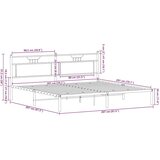  Posteljni okvir brez vzmetnice hrast 200x200 cm inženirski les, (21829256) | Shoptok.si