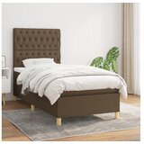  Krevet s oprugama i madracem tamnosmeđi 100 x 200 cm od tkanine | shoptok.hr