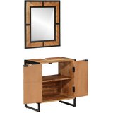  2-dijelni set kupaonskog namještaja od željeza i drva bagrema | shoptok.hr
