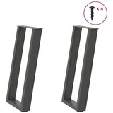  Noge za konzolni stol u obliku slova U, 2 kom, antracit, 38 x (72-73) cm, čelik | shoptok.hr