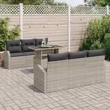  Sjedeća garnitura za vrt 7 kom. Svijetlo siva Poli Ratan Svjetlosiva 179 x 179 x 85 cm | Shoptok.si