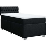 vidaXL Box spring postelja z vzmetnico črn 90x190 cm blago | Shoptok.si