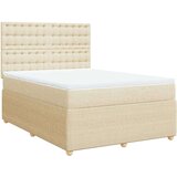  Krevet s oprugama i madracem krem 160x200 cm od tkanine | shoptok.hr
