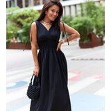 UR/CEO Black maxi dress with ruching Petrona | shoptok.hr