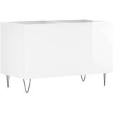 vidaXL Omarica za gramofonske plošče sijaj bela 74,5x38x48 cm inž. les | Shoptok.si