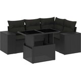 vidaXL 5-dijelna vrtna garnitura od poliratana s jastucima crna | shoptok.hr