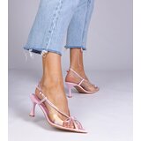 Gemre Pink transparent high-heeled sandals with rhinestones Kloksi | ePonuda.com