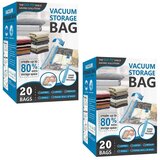 Home & Marker 2 x paket 20 vakuumskih vrečk za oblačila z neprepustnim ventilom in ročno črpalko - S2TORAGEBAG, (21372860) | Shoptok.si