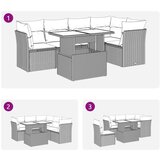  6-dijelni set vrtnih sofa od poliratana s jastucima smeđi | shoptok.hr