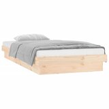 Maison Chic Posteljni okvir - Enojna postelja - Postelja za odrasle LED bel 90x190 cm trden les, (21694447) Cene