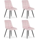  SPLIT stolica - svijetlo ružičasti baršun / crne noge x 4 | shoptok.hr