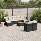  The Living Store Vrtna sedežna garnitura 10-delna z blazinami črn poli ratan - Vrtna Sedežna Garniture, (21461163) | Shoptok.si