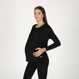 Ženska majica dugih rukava za trudnice Janie, Crna