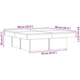  Stol za kavu Artisan hrast 90x90x28 cm izrađeno drvo | shoptok.hr