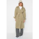 Trendyol Open Khaki Belted Windbreaker Detailed Water Repellent Long Trench Coat | ePonuda.com