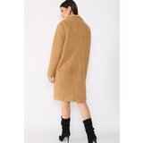 Dewberry Z6661 LADIES PLUSH COAT-MUSTARD | shoptok.hr