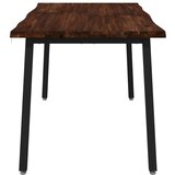  Stol za blagovanje s prirodnim rubom 160 x 80 x 75 cm - tamno smeđa i crna 160 x 80 x 75 cm Živi rub | shoptok.hr