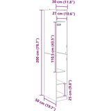 Ormarić s policom Crni hrast 50 x 30 x 200 cm Konstruirano drvo | shoptok.hr