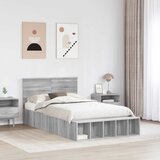  Krevetna konstrukcija s policom Siva Sonoma 120 x 200 cm | shoptok.hr