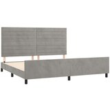  Posteljni okvir z vzglavjem svetlo siv 200x200 cm žamet, (20907381) | Shoptok.si