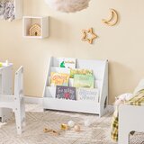 SoBuy OTROŠKA KNJIŽNA POLICA s 4 odprtimi predali, bela, 70×60×30 cm | Shoptok.si