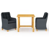 vidaXL 3-dijelni vrtni blagovaonski set tamnosivi | shoptok.hr