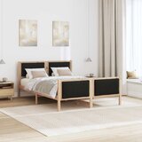  Krevetna konstrukcija s uzglavljem Crna 135 x 190 cm tkanina | shoptok.hr