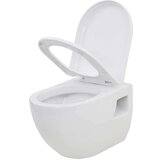 vidaXL Viseča WC školjka z vgradnim visokim kotličkom keramična | Shoptok.si