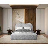 MID.YOU OBLAZINJENA POSTELJA 180 cm x 200 cm , les, tekstil, leseni material siva | Shoptok.si